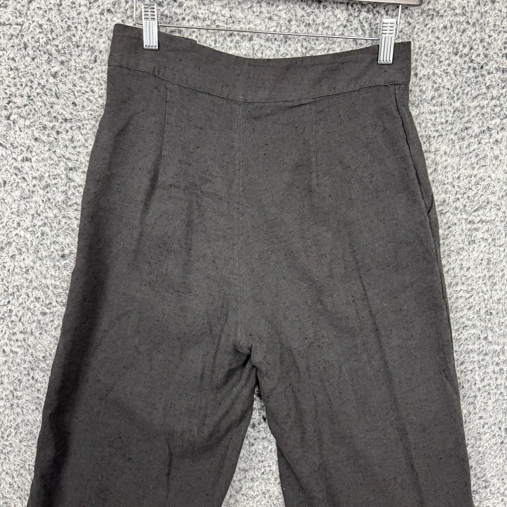 Free People Pants Womens Small Black Cropped Wide Leg Flare Pleated Coulette